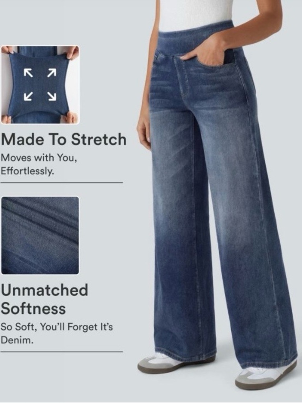 HALARA *Tall* Wide-Leg pull-on Stretch Jeans